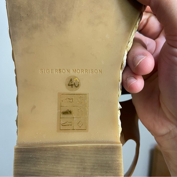 Sigerson Morrison Jabel Brown Snakeskin Leather Thong Toe Platform Espadrilles - Picture 6 of 6